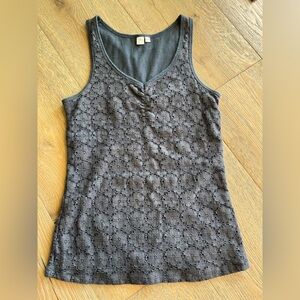 Elegant Gray Lace Women's Top